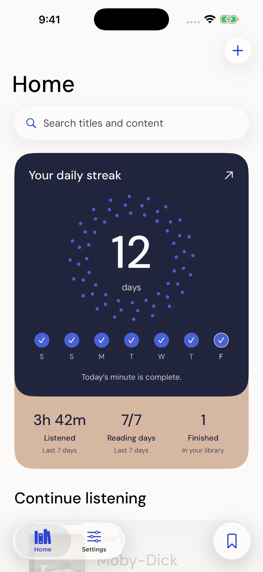 Earlo home screen